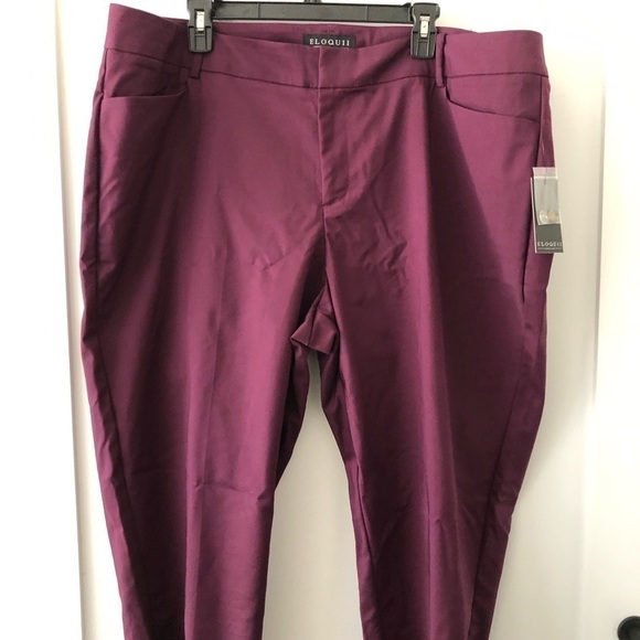 Eloquii Burgundy Purple Pixie Plus Pants 20 R - Picture 3 of 8